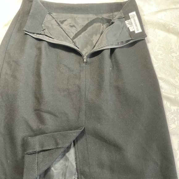 ILyse Hart LTD VNTG Black pleaded Lined 100% Wool Zipper Skirt Women Size 12 - Picture 8 of 8